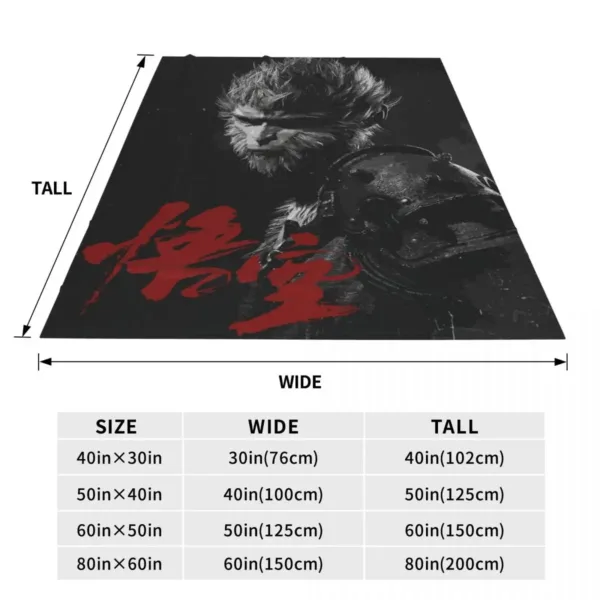 Black Myth Wukong Mythology Game Blanket