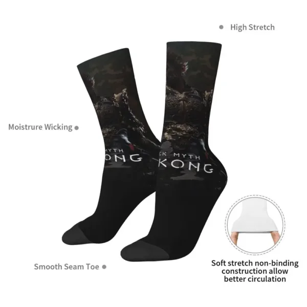 Black Myth Wukong Black Crew Socks