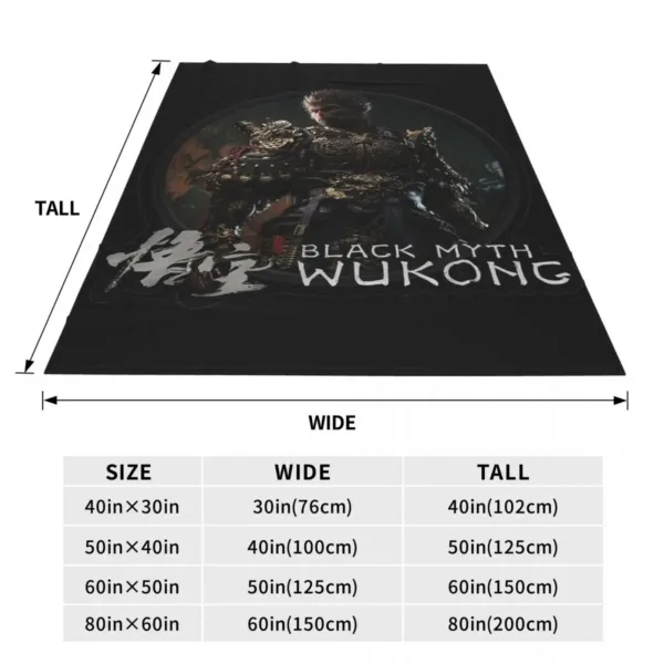 Black Myth Wukong Super Soft Flannel Throw Blanket